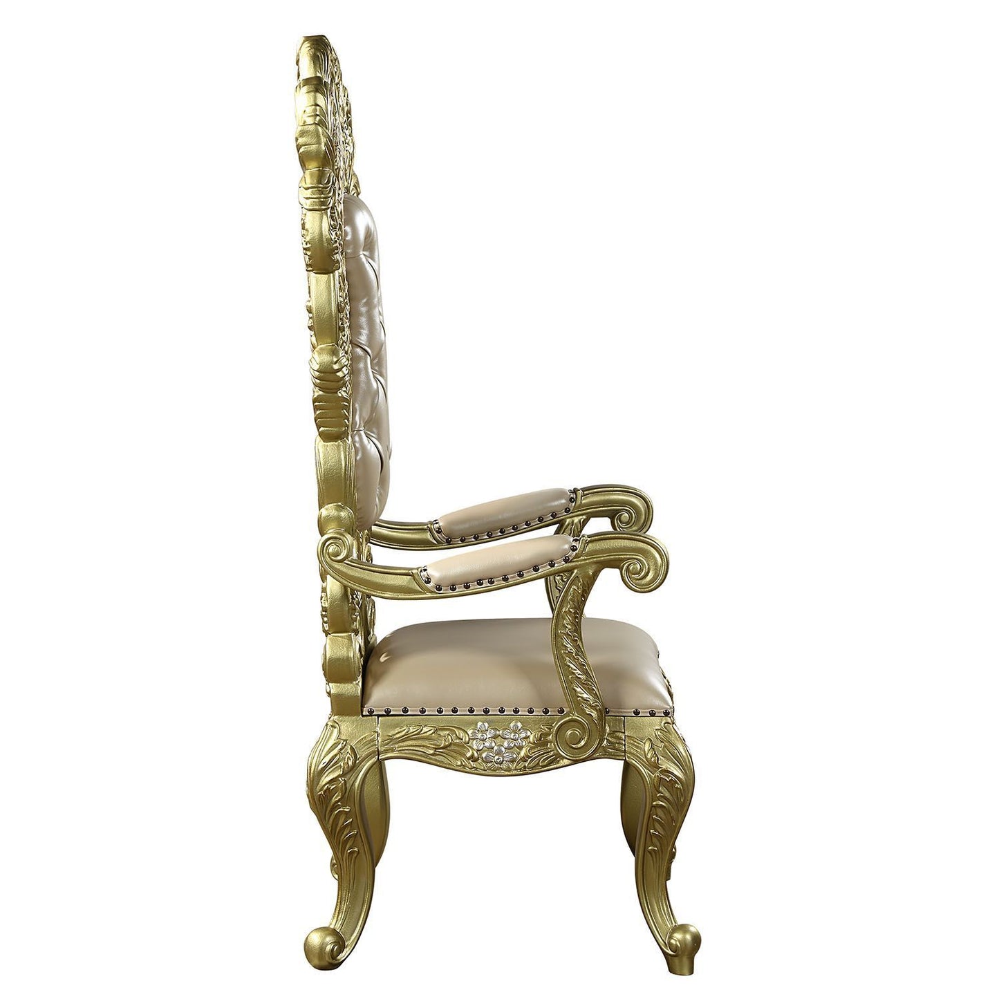 ACME Cabriole ARM CHAIR (SET-2) Gold Finish DN01484