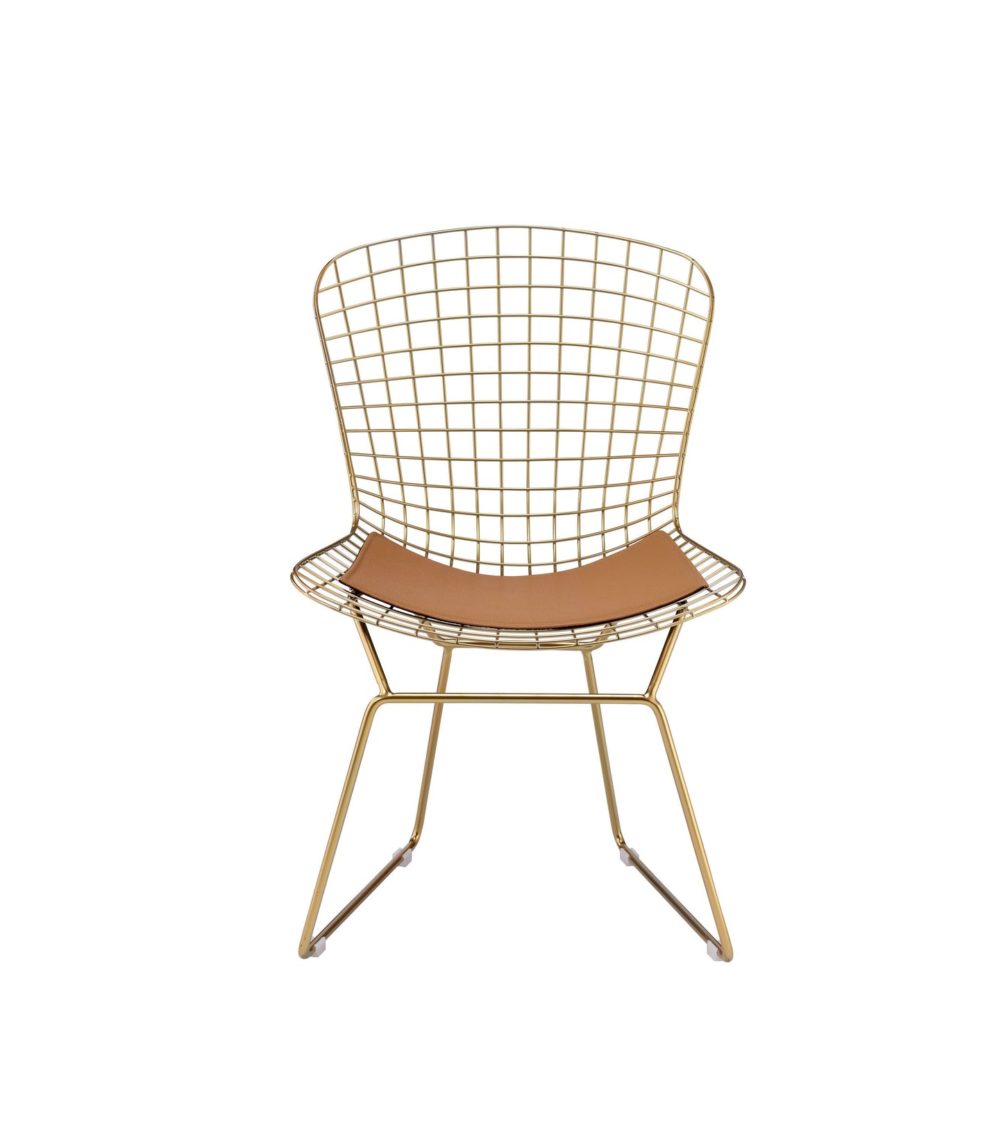 ACME Achellia Side Chair (Set-2), Whiskey PU & Gold 96849