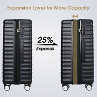 Luggage Expandable 3 Piece Sets ABS Spinner Suitcase Built-In TSA lock 20 inch 24 inch 28 inch