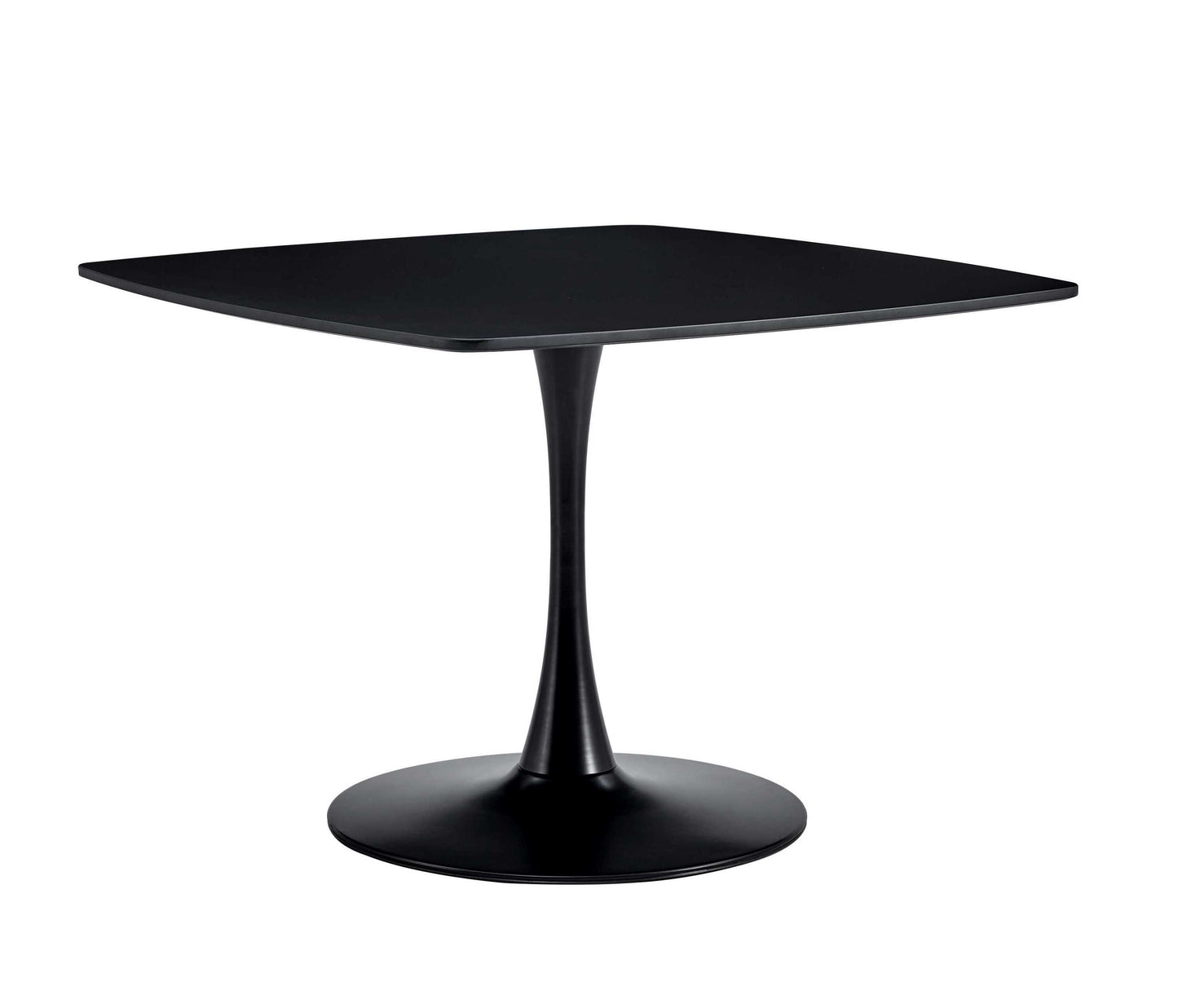 42.1"BLACK Table Mid-century Dining Table for 4-6 people With Round Mdf Table Top, Pedestal Dining Table, End Table Leisure Coffee Table