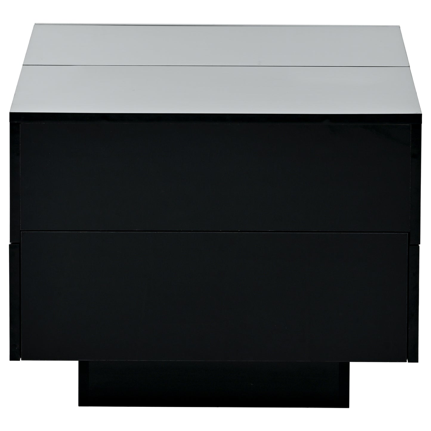 ON-TREND Extendable Coffee Table with 4 Drawers, Rectangle Cocktail Table with Hidden Storage Compartment, UV High-gloss Center Table with Sliding Top for Living Room, 35.4"x 23.6", Black