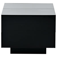 ON-TREND Extendable Coffee Table with 4 Drawers, Rectangle Cocktail Table with Hidden Storage Compartment, UV High-gloss Center Table with Sliding Top for Living Room, 35.4"x 23.6", Black