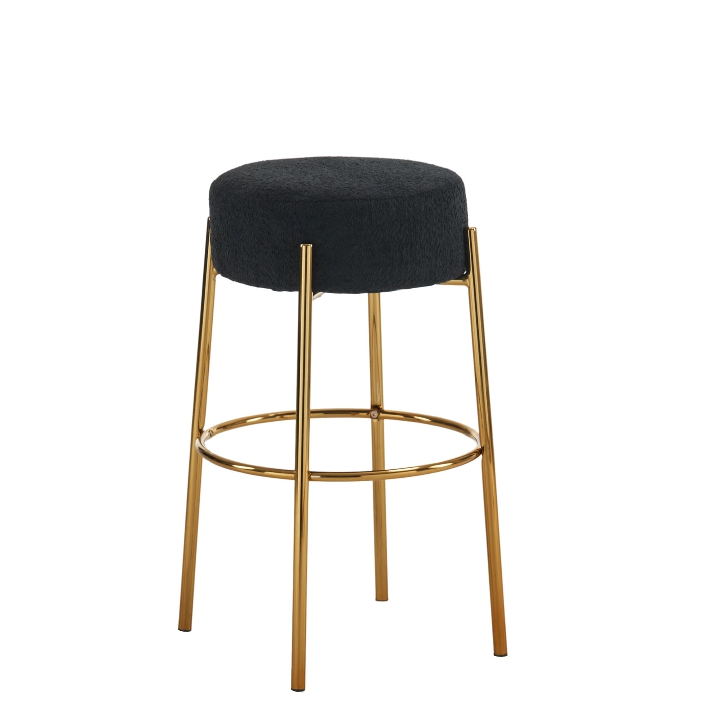 30" Tall, Round High Bar Stools, Set of 2 - Contemporary upholstered dining stools for kitchens, coffee shops and bar stores - Includes sturdy hardware support legs