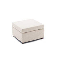 2 Seat Module Sectional Sofa Couch With 2 Ottoman,Seat Cushion and Back Cushion Removable and Washable,Cream