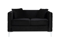 Bayberry Black Velvet Sofa Loveseat Chair Living Room Set