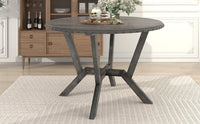 TOPMAX Mid-Century Round Table with Cross Legs for Small Places, Kitchen, Studio, Gray