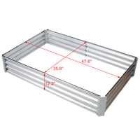 Galvanized Planter Bed,Galvanized Raised Garden Bed Kit, Galvanized Planter Raised Garden Boxes Outdoor, Square Large Metal Raised Garden Beds for Vegetables,4*3*1 ft