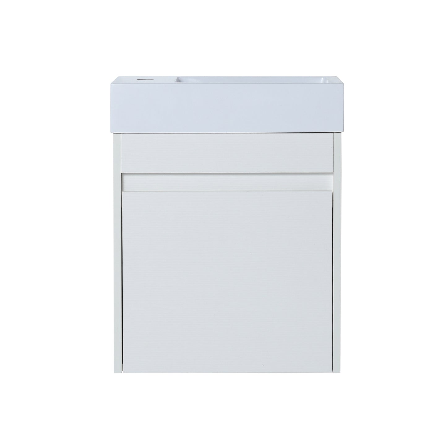 18'' Floating Wall-Mounted Bathroom Vanity with White Resin Sink & Soft-Close Cabinet Door