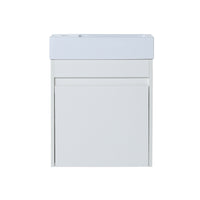 18'' Floating Wall-Mounted Bathroom Vanity with White Resin Sink & Soft-Close Cabinet Door