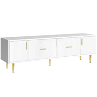 U-Can Modern TV Stand with 5 Champagne Legs - Durable, Stylish and Spacious, TVs Up to 75''