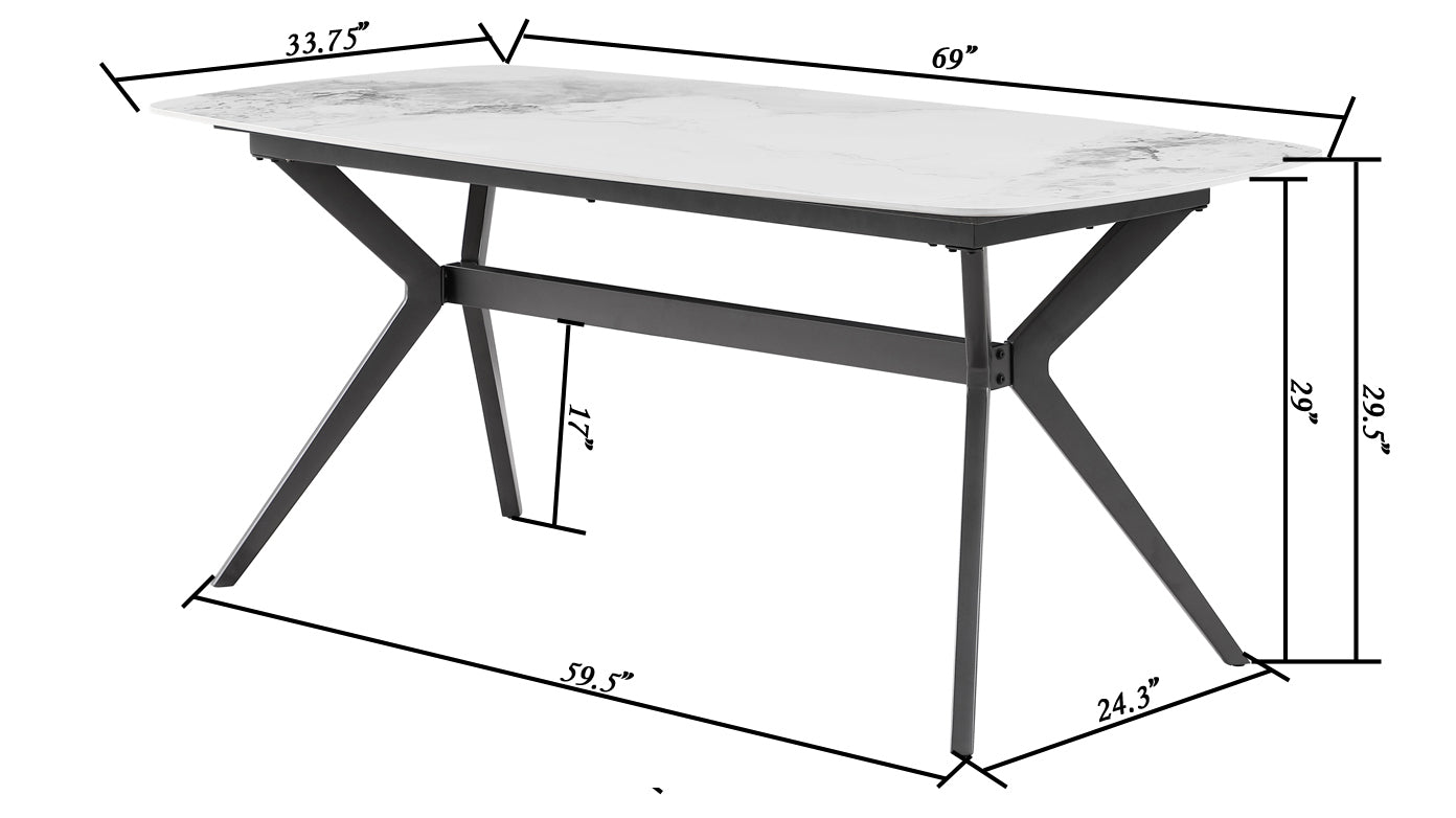 Morden Horse belly shape dining table with metal base