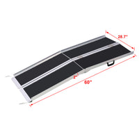 wheel chair ramp 5ft ,aluminium threhold ramp,Portable and Foldable, 600 Pound Capacity, Non-Skid Surface, Two Separate Pieces, for Home, Steps, Stairs, Doorways