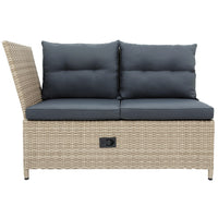 TOPMAX Outdoor Patio 4-Piece All Weather PE Wicker Rattan Sofa Set with Adjustable Backs for Backyard, Poolside, Gray