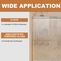 60 in. x 70 in. Traditional Sliding Shower Door in Chrome with Clear Glass