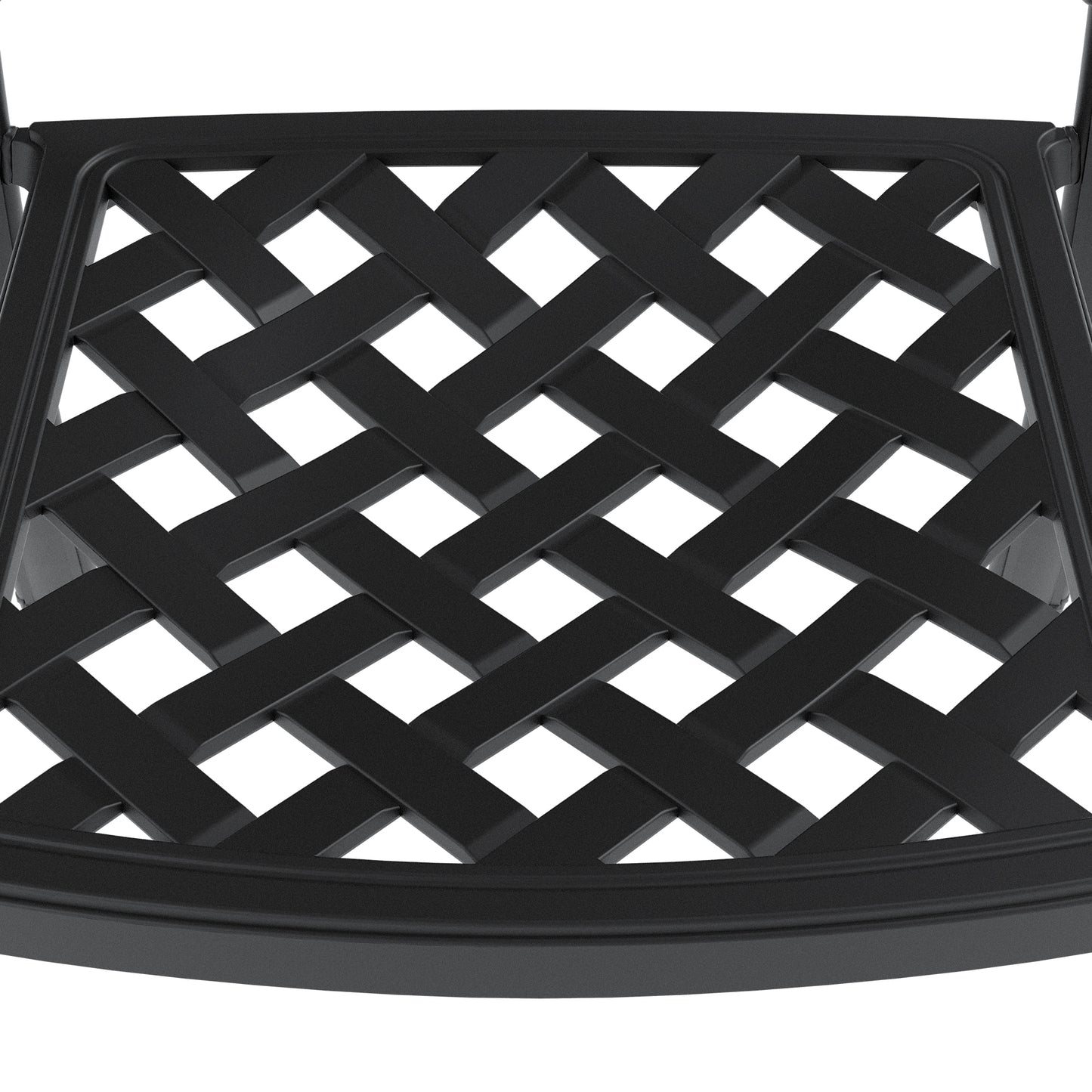 5-Piece Set Of Cast Aluminum Patio Furniture  With Black Frame and  Seat Cushions In Random Colors