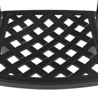 7-Piece Set Of Cast Aluminum Patio Furniture  With Black Frame and  Seat Cushions In Random Colors