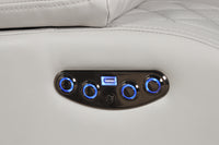 Benz LED & Power Recliner 3 PC Made With Faux Leather in Ice