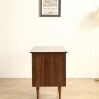 Small Desk with 47.24 Inch, Modern Walnut Finish, Solid Wood Legs - Suitable for Home and Office Use