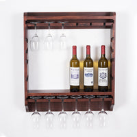 18 bottle wall wine rack/wine rack with glass holder/PINE/Solid wood /Home wine rack//Living room wine rack