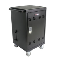 Mobile Charging Cart and Cabinet for Tablets Laptops 30-Device With Combination Lock--Black