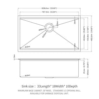 Gunmetal Black Workstation Kitchen Sink - 33"x 19"x 10" Single Bowl Workstation Undermount Kitchen Sink 16 Gauge Stainless Steel