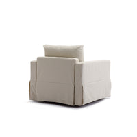 Single Seat Module Sofa Sectional Couch With 1 Ottoman,Cushion Covers Removable and Washable,Cream