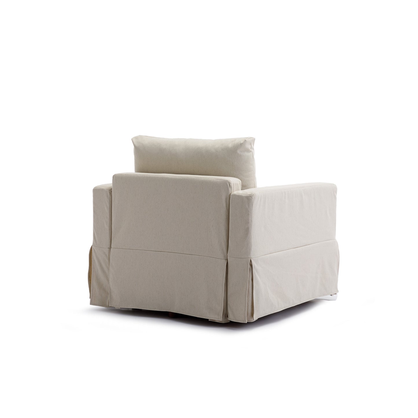 4 Seat Module Sectional Sofa Couch With 2 Ottoman,Seat Cushion and Back Cushion Removable and Washable,Cream