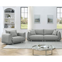 3-seater + 1-seater combination sofa Modern Couch for Living Room Sofa,Solid Wood Frame and Stable Metal Legs, 3 Pillows, Sofa Furniture for Apartment