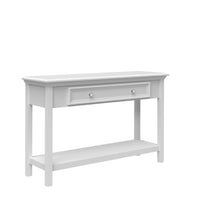 Modern Country Inspired Solid Wood Structure, Console Table With Drawer & Shelve, Timeless Design & Elegant With Embellish Details Featuring Unique Aesthetics by Bolivar Series. Paint Sprayed