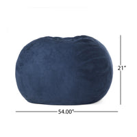 Kaina Modern Microfiber 5 Foot Bean Bag, Midnight Blue