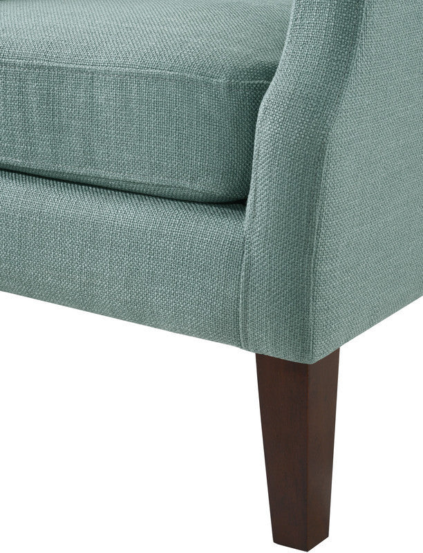 Irwin Teal Linen Button Tufted Wingback Chair