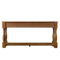 63inch Long Wood Console Table with 3 Drawers and 1 Bottom Shelf for Entryway Hallway Easy Assembly Extra-thick Sofa Table( Brown)