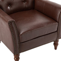 Harald Vegan Leather Armchair-BROWN