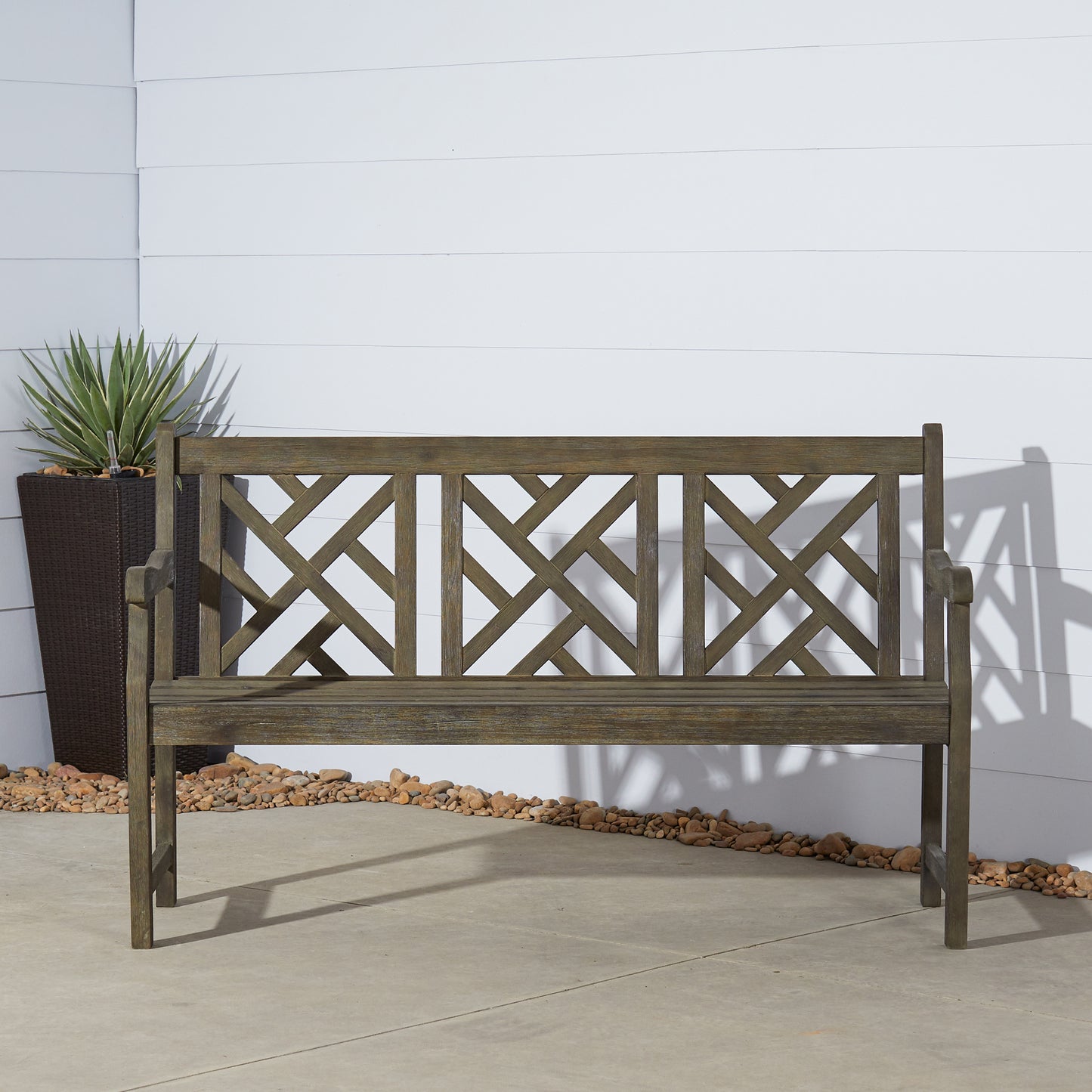 Renaissance Outdoor Patio 5-foot Hand-scraped Wood Garden Bench