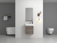 18'' Floating Wall-Mounted Bathroom Vanity with White Resin Sink & Soft-Close Cabinet Door