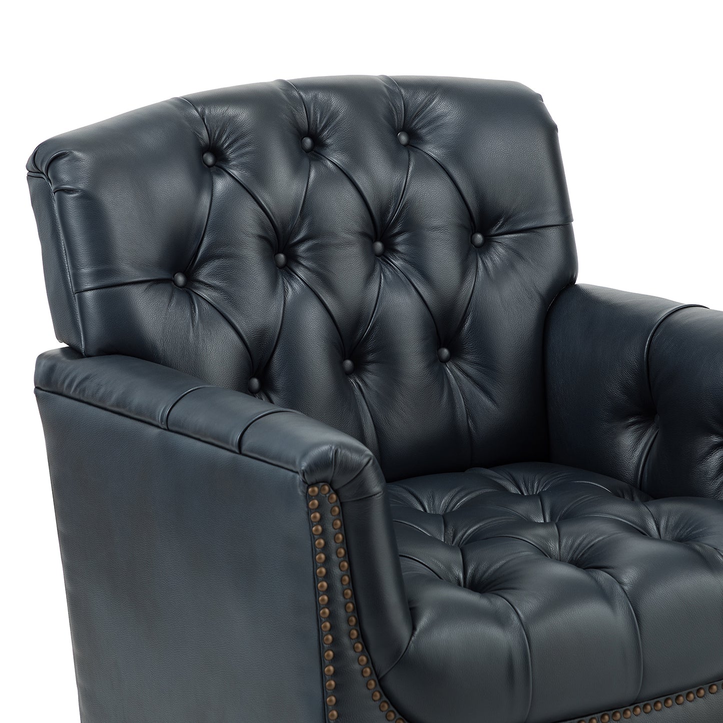 Bertram Genuine Leather Armchair NAVY