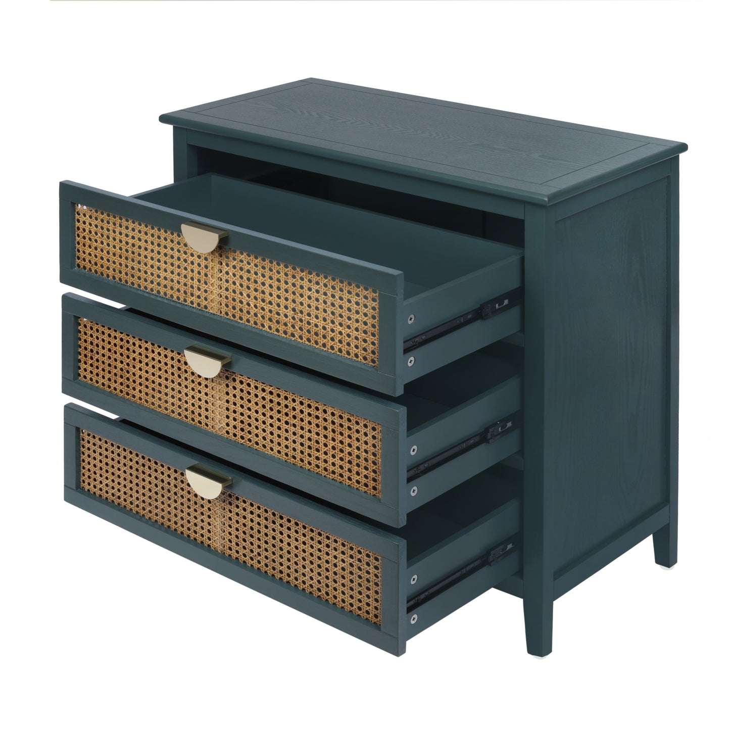 3 Drawer Cabinet,Natural rattan,American Furniture,Suitable for bedroom, living room, study