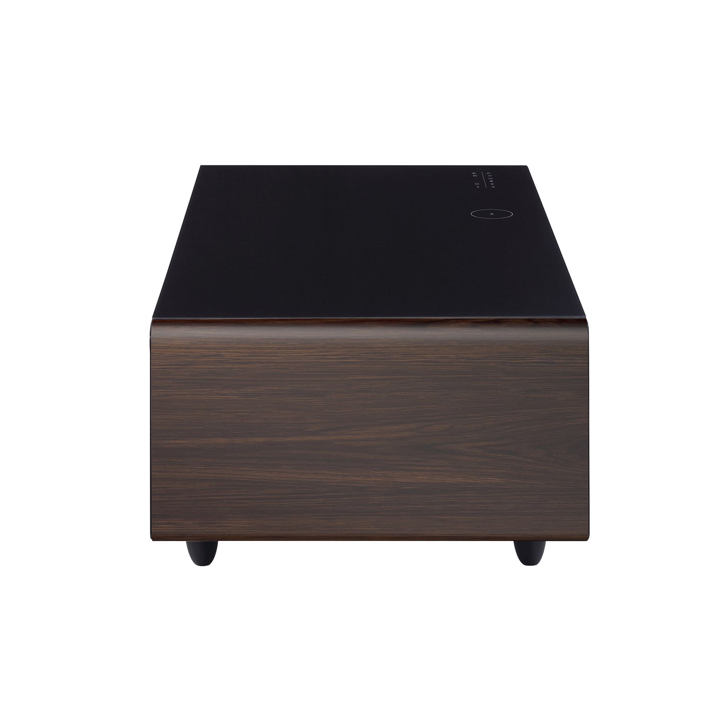 Modern Smart Coffee Table with Built-in Fridge, Bluetooth Speaker, Wireless Charging Module, Touch Control Panel, Power Socket, USB Interface, Outlet Protection, Atmosphere light, and More