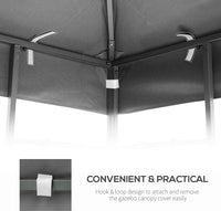 10x10 Ft Outdoor Patio Gazebo Replacement Canopy,Double Tiered Gazebo Tent Roof Top Cover Only(Frame Not Include)