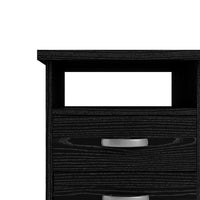 Modern Walden Desk with 5 Drawers for Living Room or Home Office, Black Woodgrain