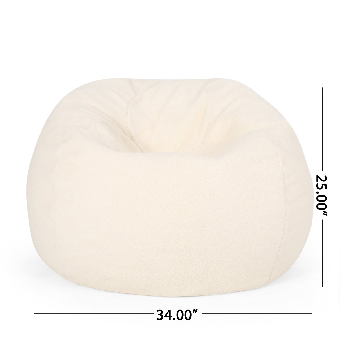 Enger Shearling 3 Foot Bean Bag, Cream