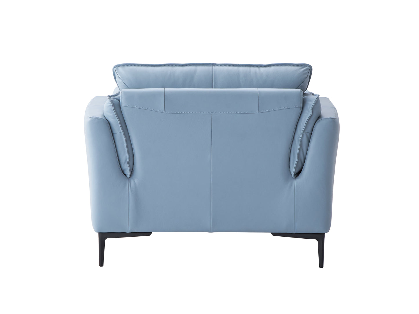 ACME Mesut Chair, Light Blue Top Grain Leather & Black Finish LV02389