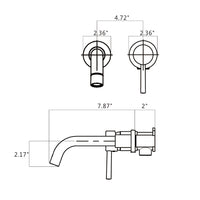 Wall Mount Single Handle Bathroom Faucet Brushed Gold