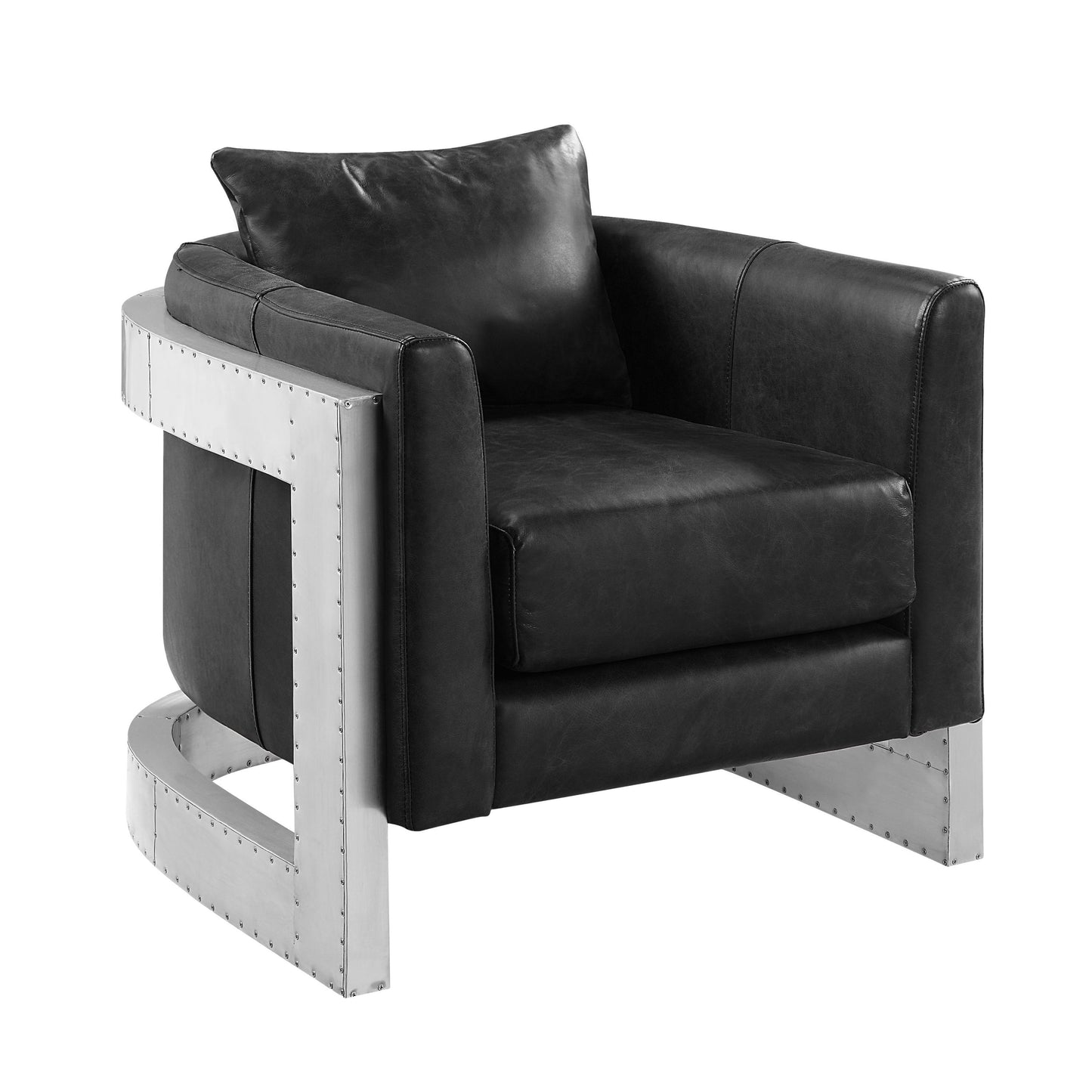 ACME Betla Accent Chair, Black Top Grain Leather AC01986