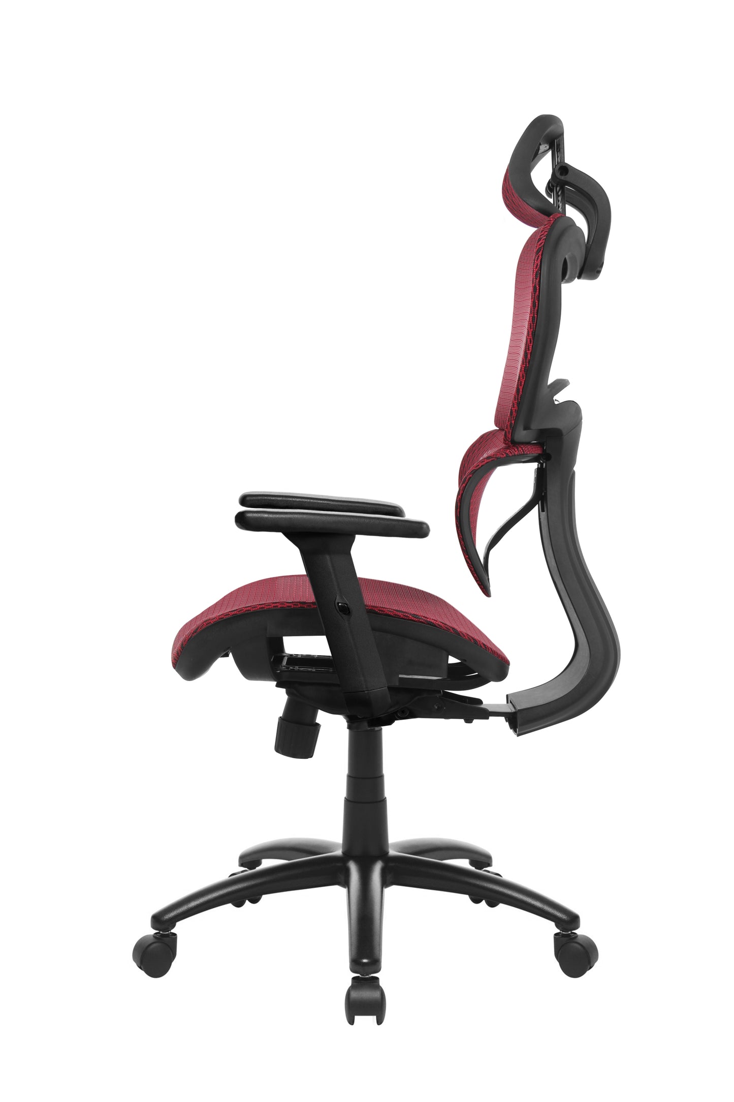 Ergonomic mesh chair with 3D arms in RED color