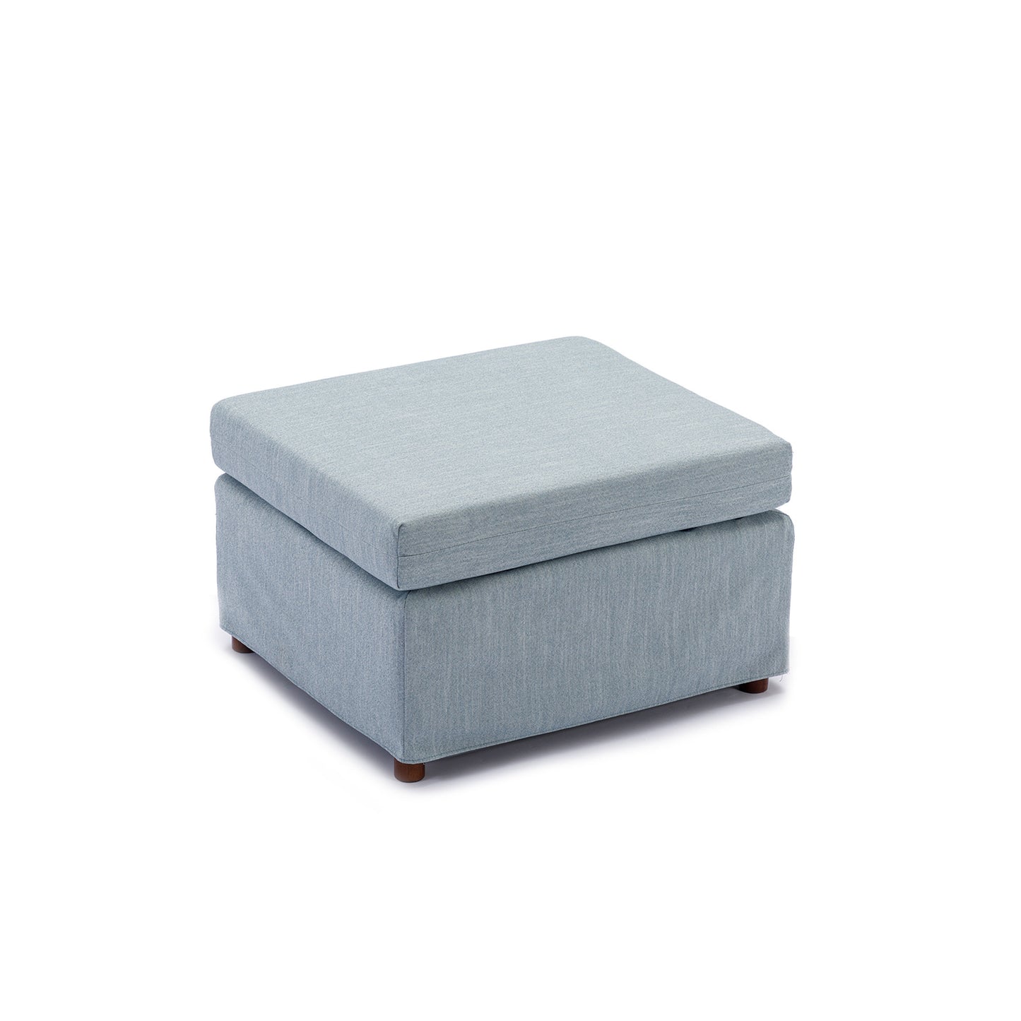 2 Seat Module Sectional Sofa Couch With 1 Ottoman,Seat Cushion and Back Cushion Removable and Washable,Light Blue