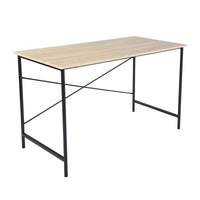 47.2"W x 23.6"D x 29.6"H Metal Frame Home Office Writing Desk - Oak & Black