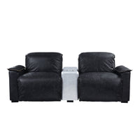 ACME Misezon Power Recliner in Black Top Grain Leather & Aluminum 59952