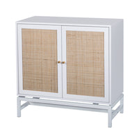 Natural rattan 2 door cabinet, with 1 Adjustable Inner Shelves, rattan, Accent Storage Cabinet, Set of 2