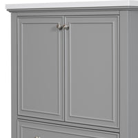 30" Bathroom Vanity with Sink Combo, Multi-functional Bathroom Cabinet with Doors and Drawer, Solid Frame and MDF Board, Grey